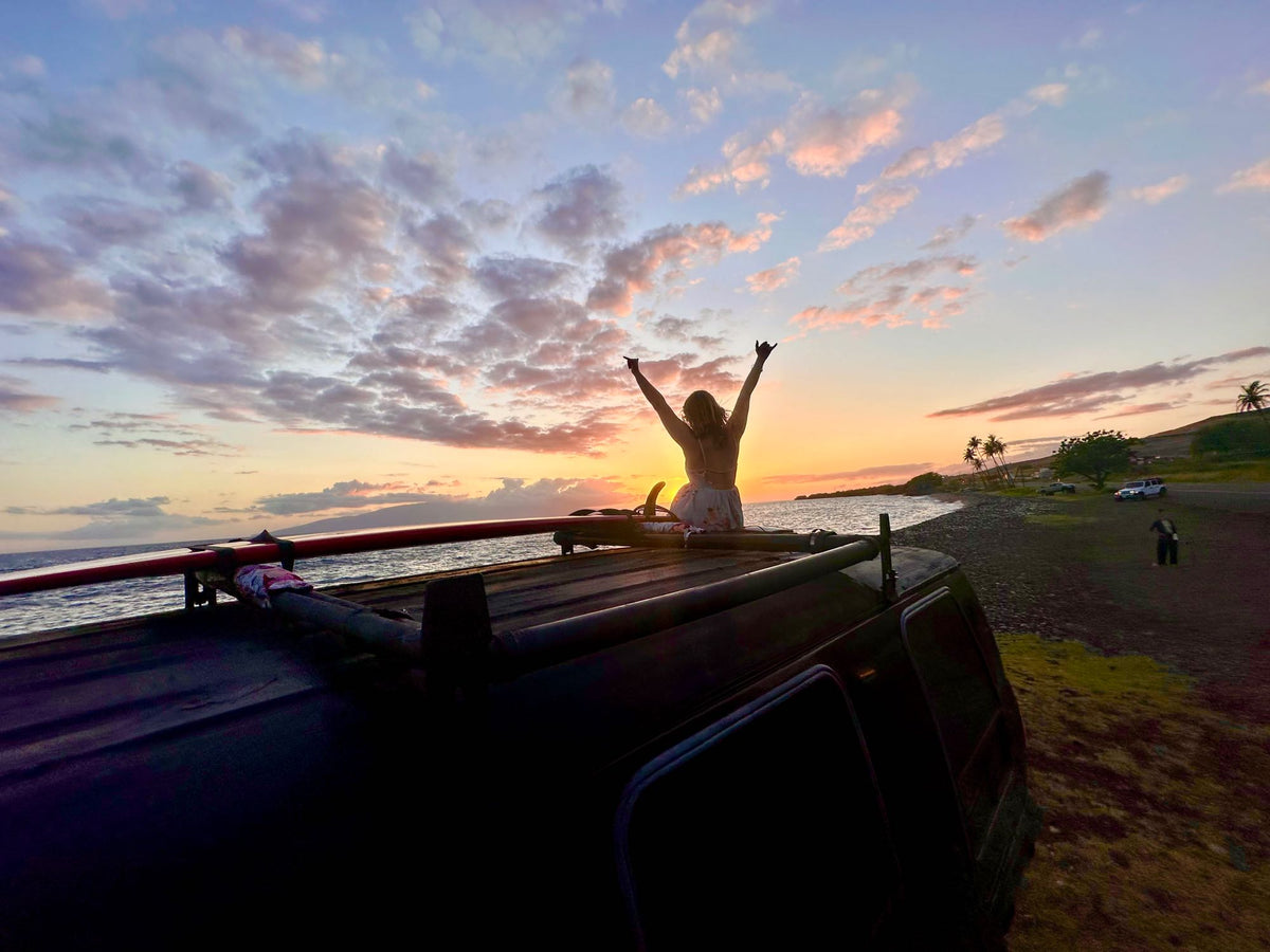  and tropical curtains. Hawaiian details visible.|This black camper van — photo 6