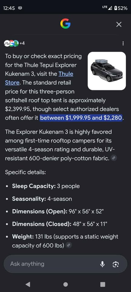 Thule Tepui Explorer Kukenam 3 Roof Top Tent in Oakhurst, CA (photo 6) — photo 6
