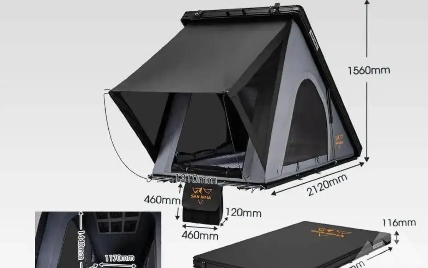 NEW! SUV-Truck Rooftop Hard Shell Tent Fits 2-3 — used rooftop tents for sale (photo 2)