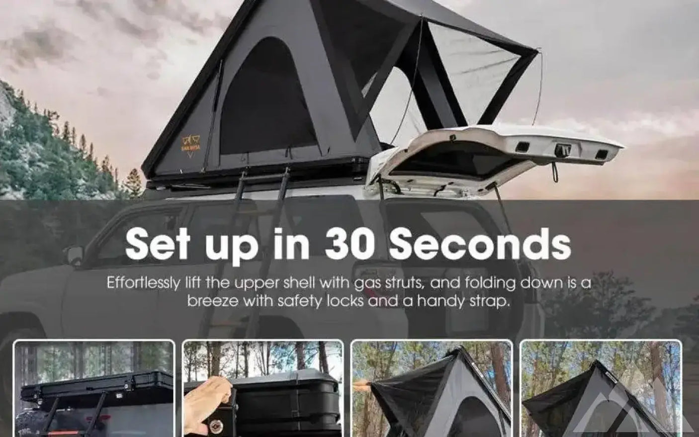 NEW! SUV-Truck Rooftop Hard Shell Tent Fits 2-3 — used rooftop tents for sale (photo 4)