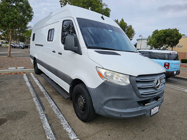 White Mercedes Sprinter van