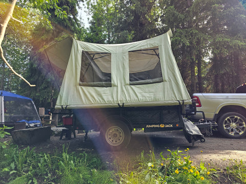 Jumping Jack Tent Trailer - Where Camping Meets Glamping overland rental