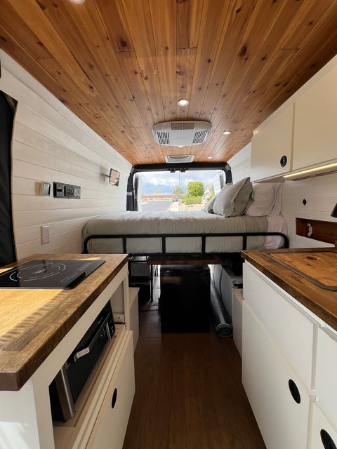 THE Getaway – Custom Built Van | Solar, Kitchen, Dreamy Mattress overland rental
