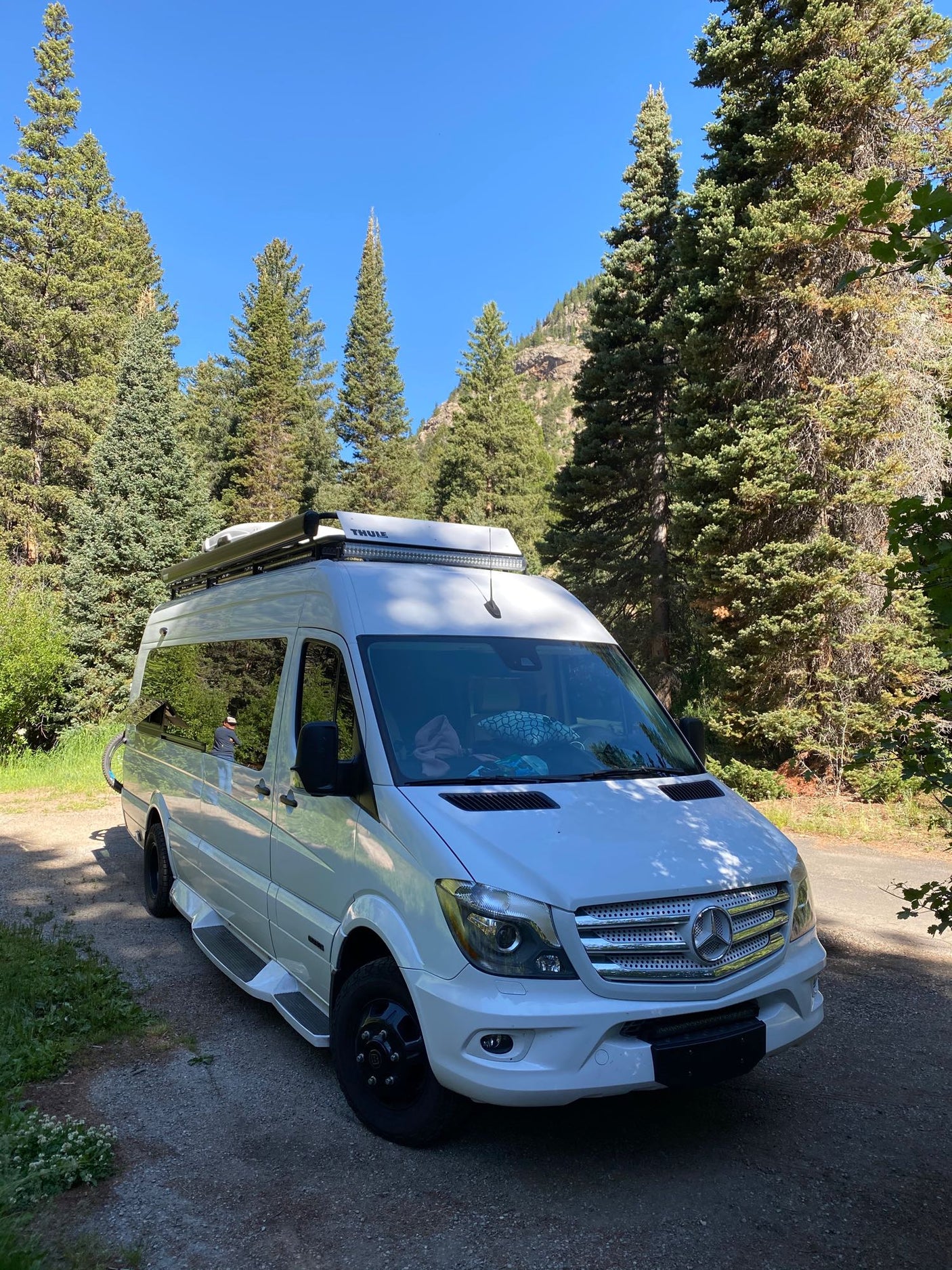 This white Mercedes Sprinter RV rental is ready for adventure!