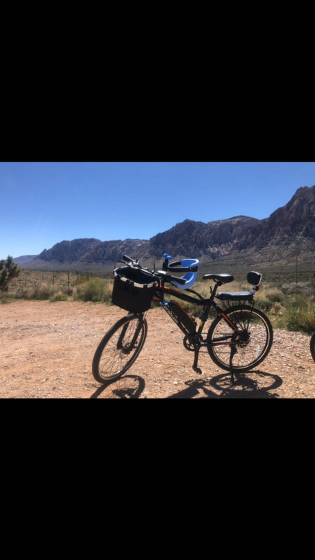 Adventure awaits! E-bike ready for desert mountain trails, ideal with your RV rental.
