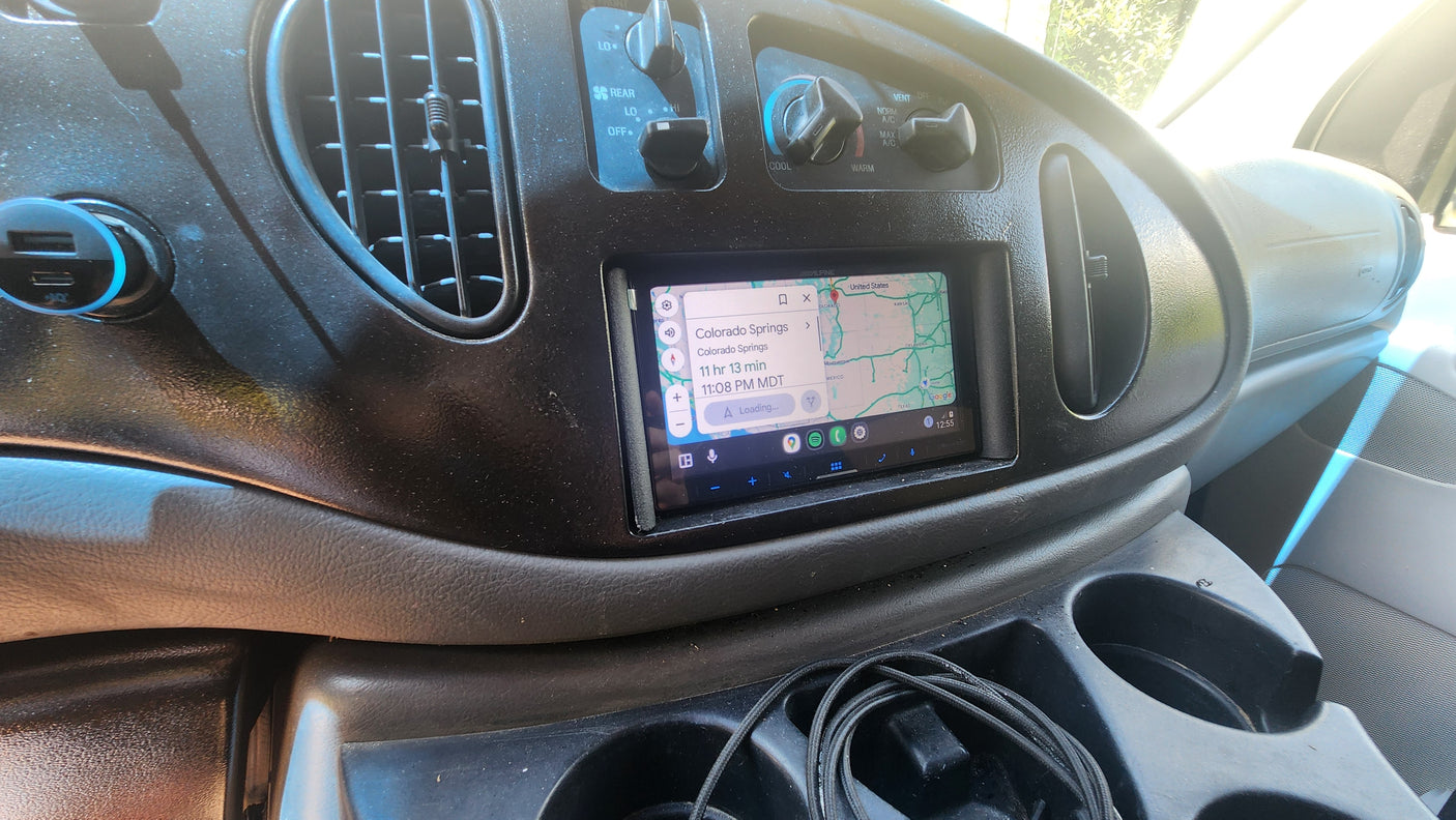 RV rental dashboard: Google Maps shows an 11-hour drive to Colorado Springs, perfect for a long road trip.