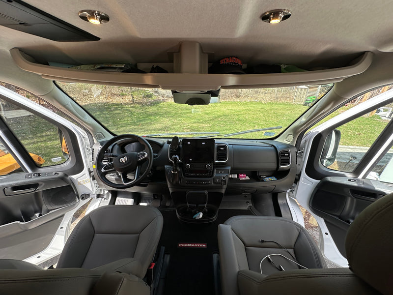  and cozy living area with seating.|RV rental van interior: view of the modern dashboard — photo 3
