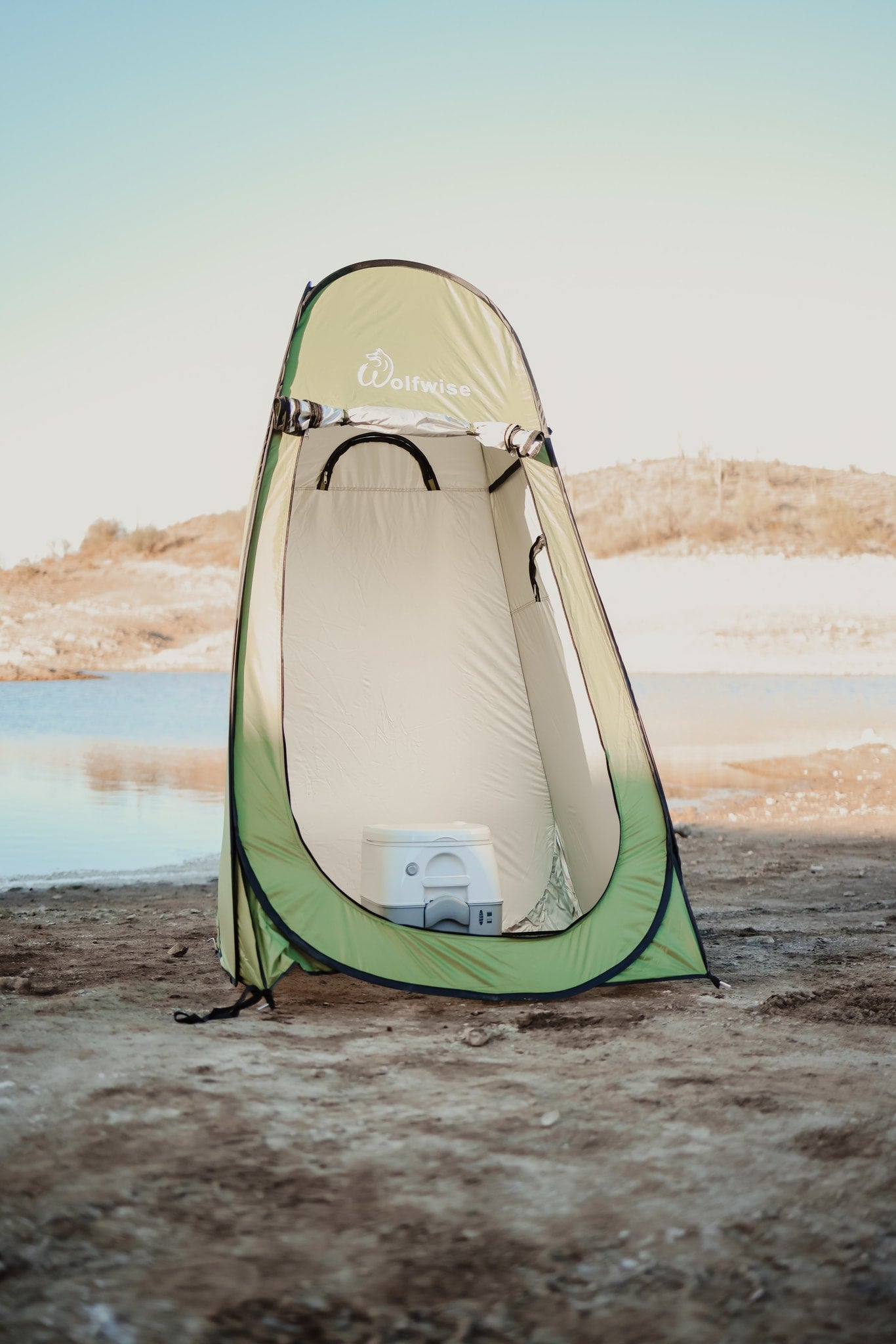 Portable privacy tent with toilet, perfect for your RV rental adventures. Essential for camping. — photo 4