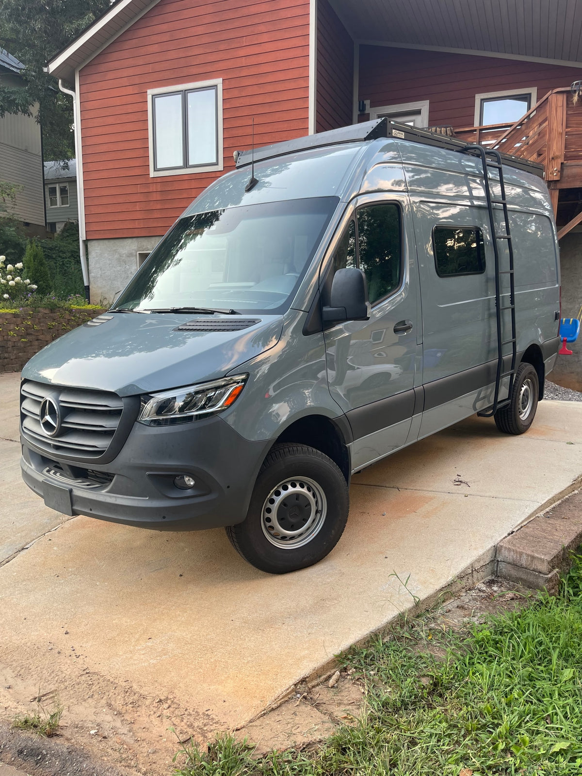 This gray Mercedes-Benz Sprinter van