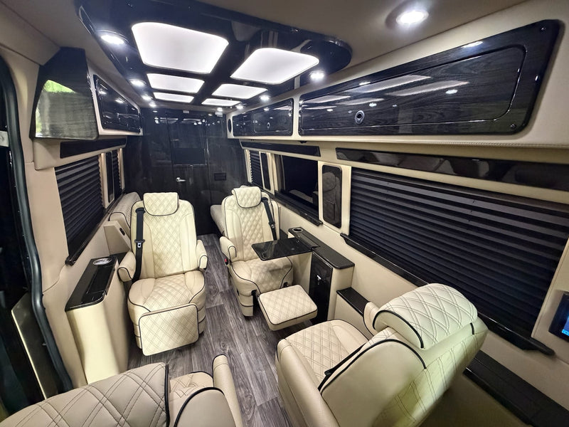  ideal for a luxury rv rental experience.|Sleek black Mercedes-Benz Sprinter luxury van — photo 11