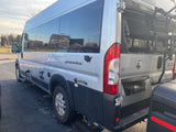 Silver Ram ProMaster RV rental van with US map decal, parked and ready for travel & camping.