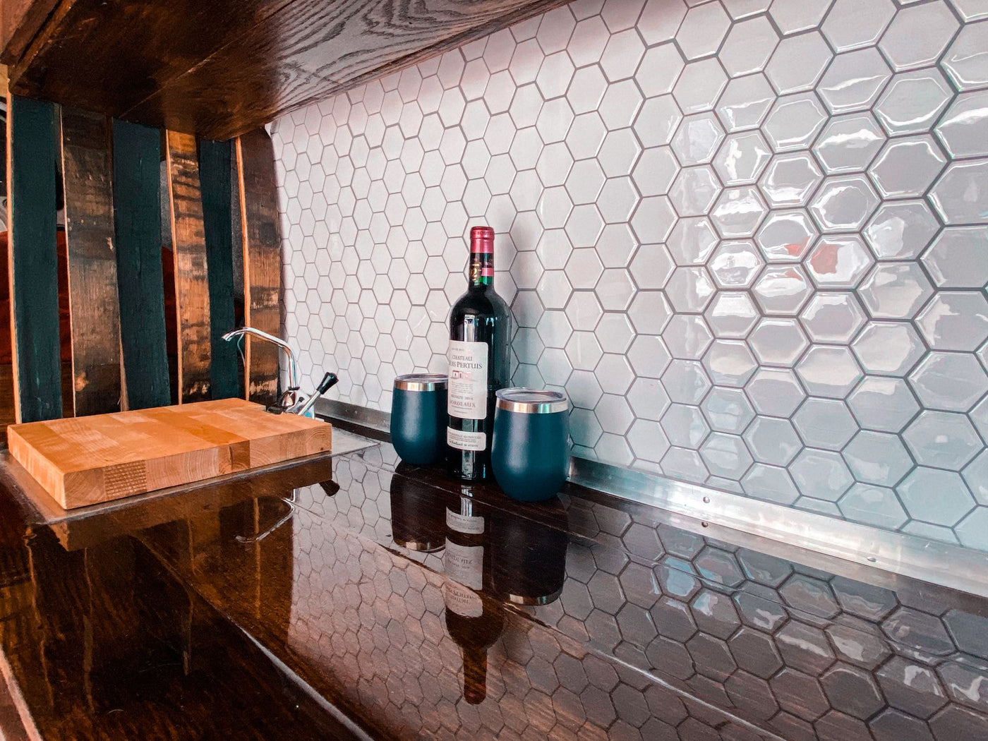 hexagonal tile backsplash — photo 4