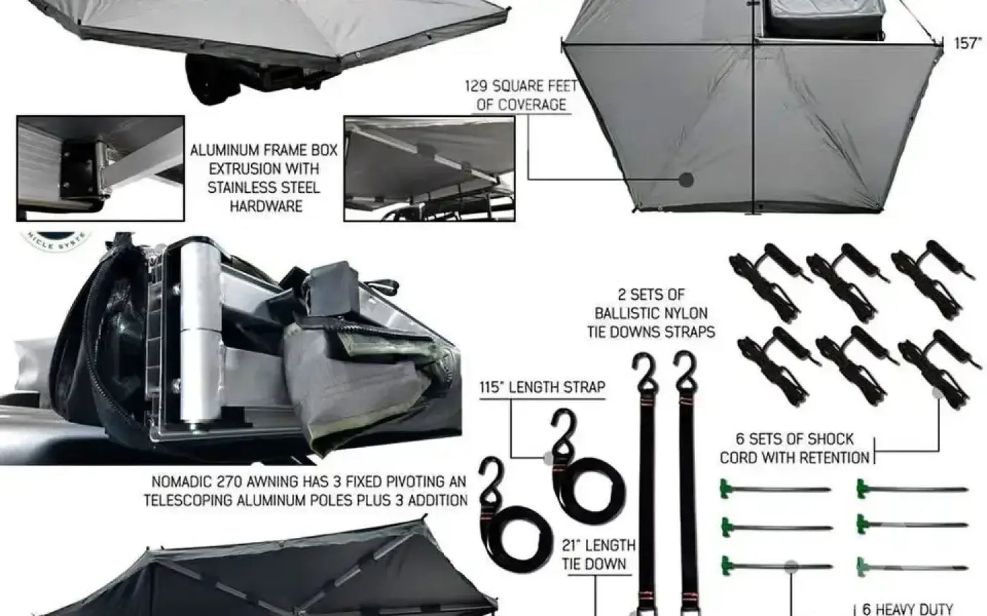 Overlanding vehicle Systems 270 Awning — new camp awnings for sale (photo 2) — photo 2