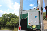 RV rental outdoor shower setup: Camplux portable water heater for hot water on demand, perfect for camping trips.