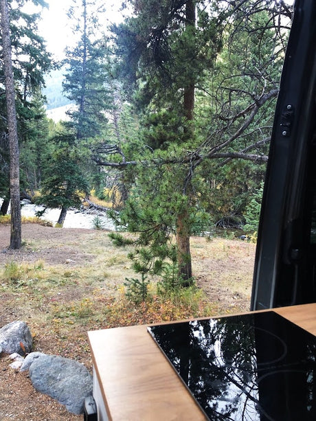  and a convertible dining/lounge area for mobile living.|RV rental interior: bright