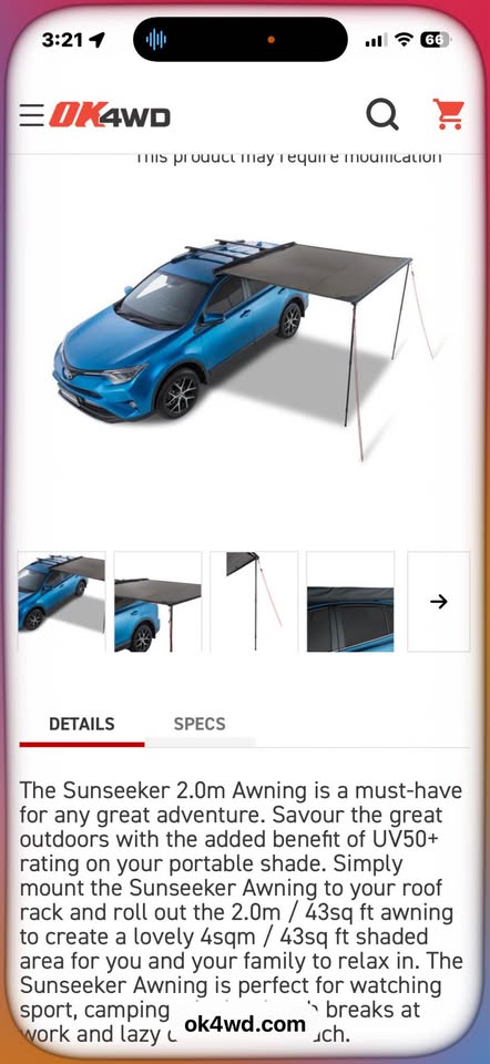 Rhino Rack Sunseeker 2.0m Awning - 32132C 86.2”x5.1”x3.5” - Brand New - MSG US in Spokane Valley, WA (photo 3)