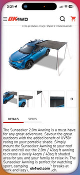 Rhino Rack Sunseeker 2.0m Awning - 32132C 86.2”x5.1”x3.5” - Brand New - MSG US in Spokane Valley, WA (photo 3)