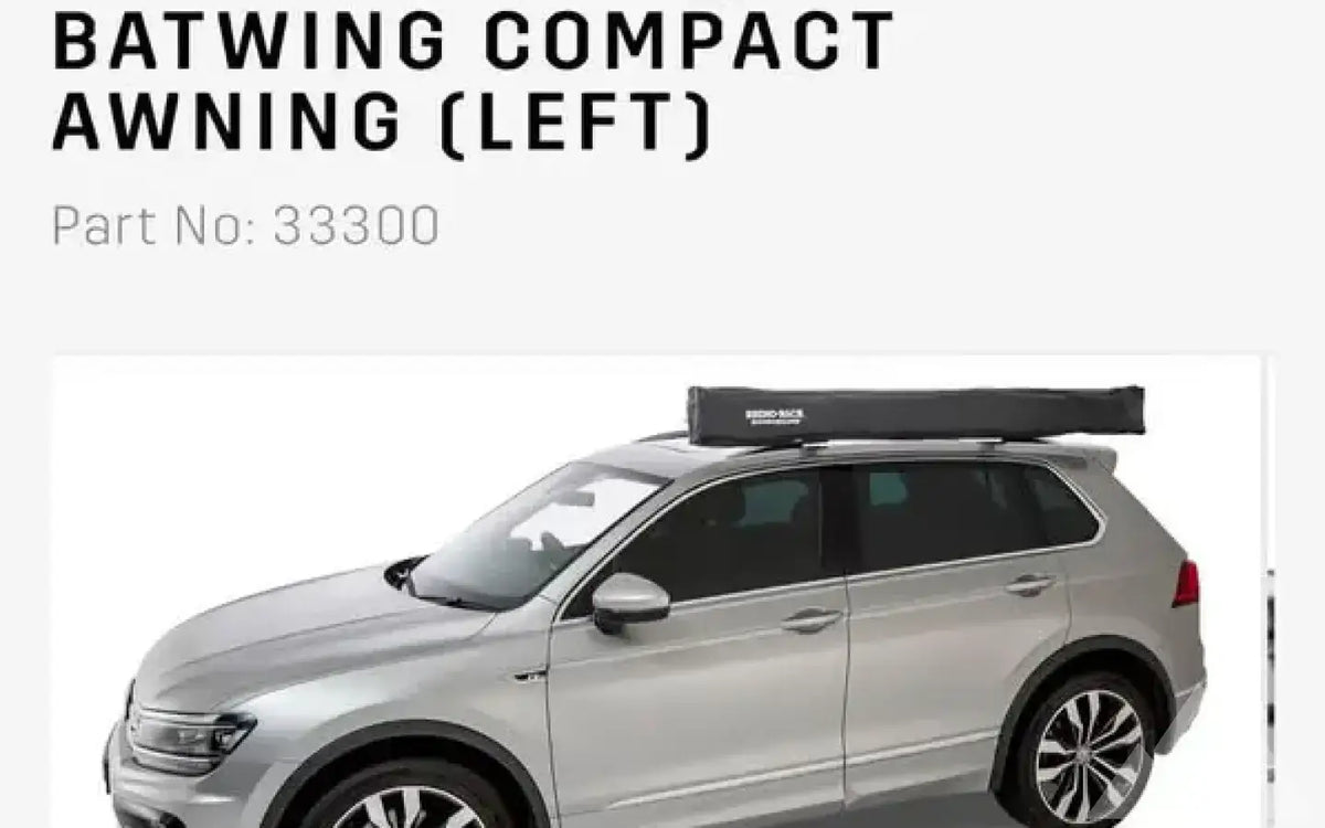 Passenger Side Rhino Rack Batwing Compact Awning — used camp awnings for sale