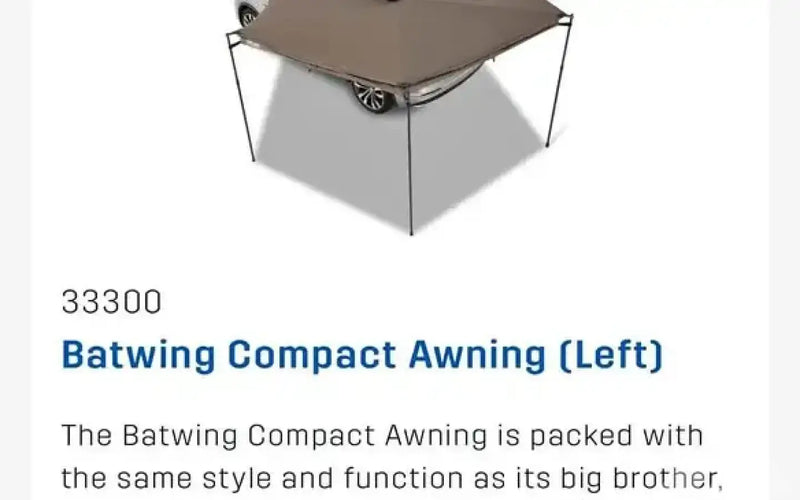 Passenger Side Rhino Rack Batwing Compact Awning — used camp awnings for sale (photo 3) — photo 3