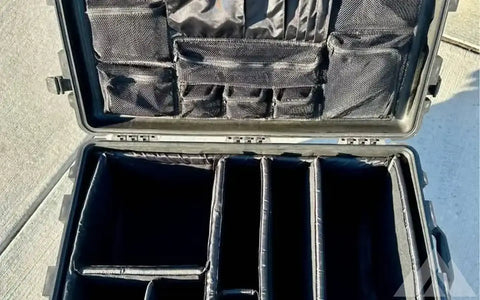 Pelican 1650 Case with dividers and lid storage.