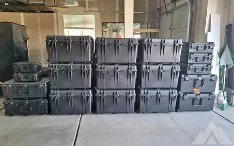 Pelican cases, many sizes