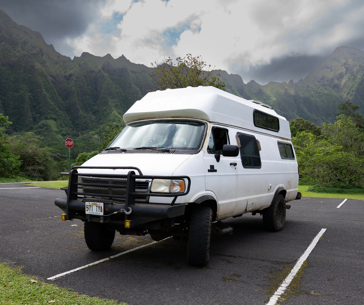 White rv rental camper van
