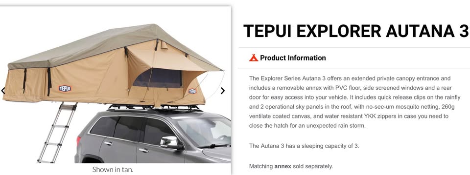 Tepui Explorer Autana 3 Roof / Truck Bed Tent in Phoenix, AZ (photo 6) — photo 6