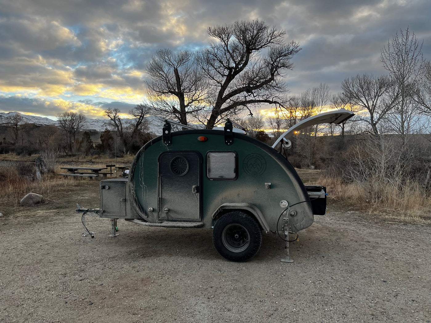  perfect for your next RV rental adventure.|Teardrop RV rental: Illuminated outdoor kitchen with sink — photo 11