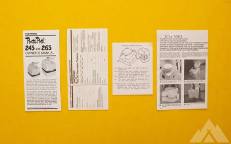 Porta Potti & Tota Toilet Owners Manuals - 4 p — used showers & toilets for sale (photo 3)