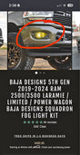 BAJA DESIGNS 5TH GEN 2019-2024 RAM 2500/3500 FOG LIGHT KIT in Puyallup, WA (photo 1)