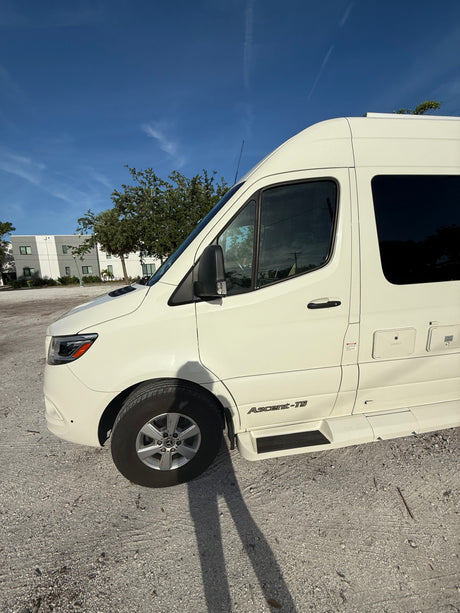 White Ascent-TS camper van, ideal for your next RV rental adventure. This luxurious RV awaits!