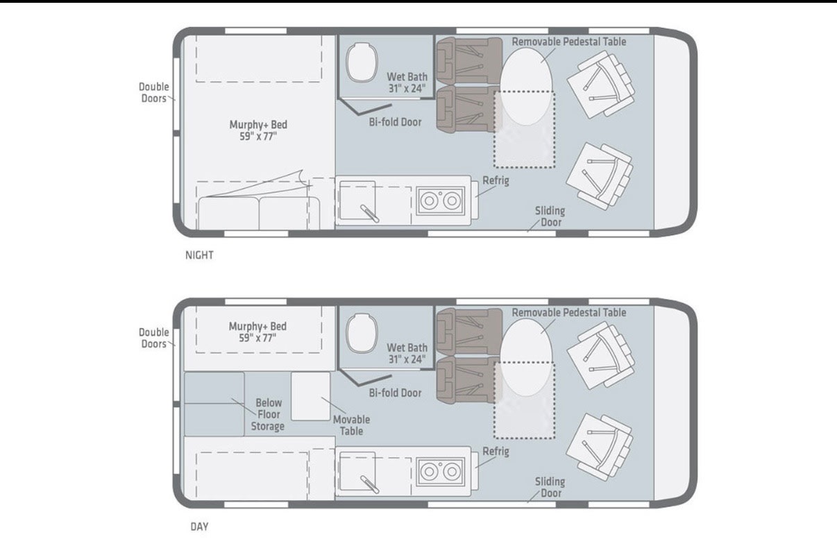 and comfortable front seats.|RV rental interior: swivel front seats — photo 2