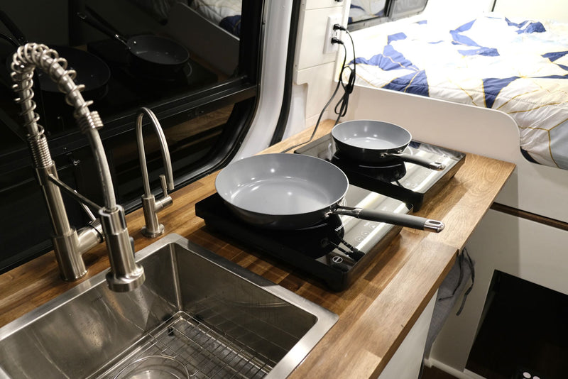  and integrated controls.|Cozy camper van interior for your next RV rental adventure — photo 11