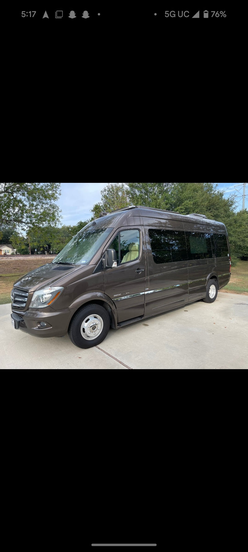 Dark brown Mercedes-Benz Sprinter van, ideal for RV rental adventures, parked on concrete. — photo 2