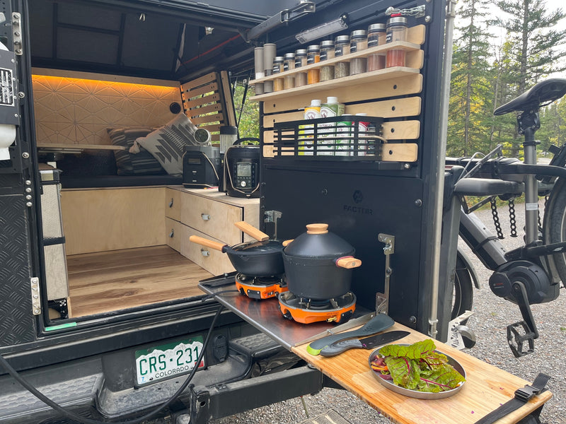 RV rental adventure! Cozy sleeping area and well-equipped mobile kitchen for camp cooking & outdoor living, complete with bike. — photo 14