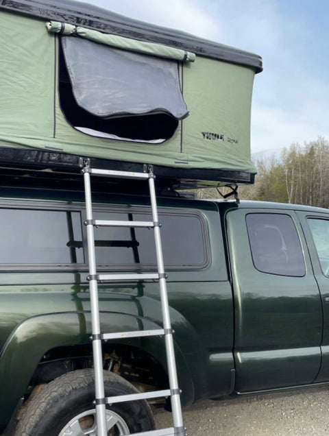 “Green Machine II” Toyota Tacoma TRD with hard shell RTT overland rental