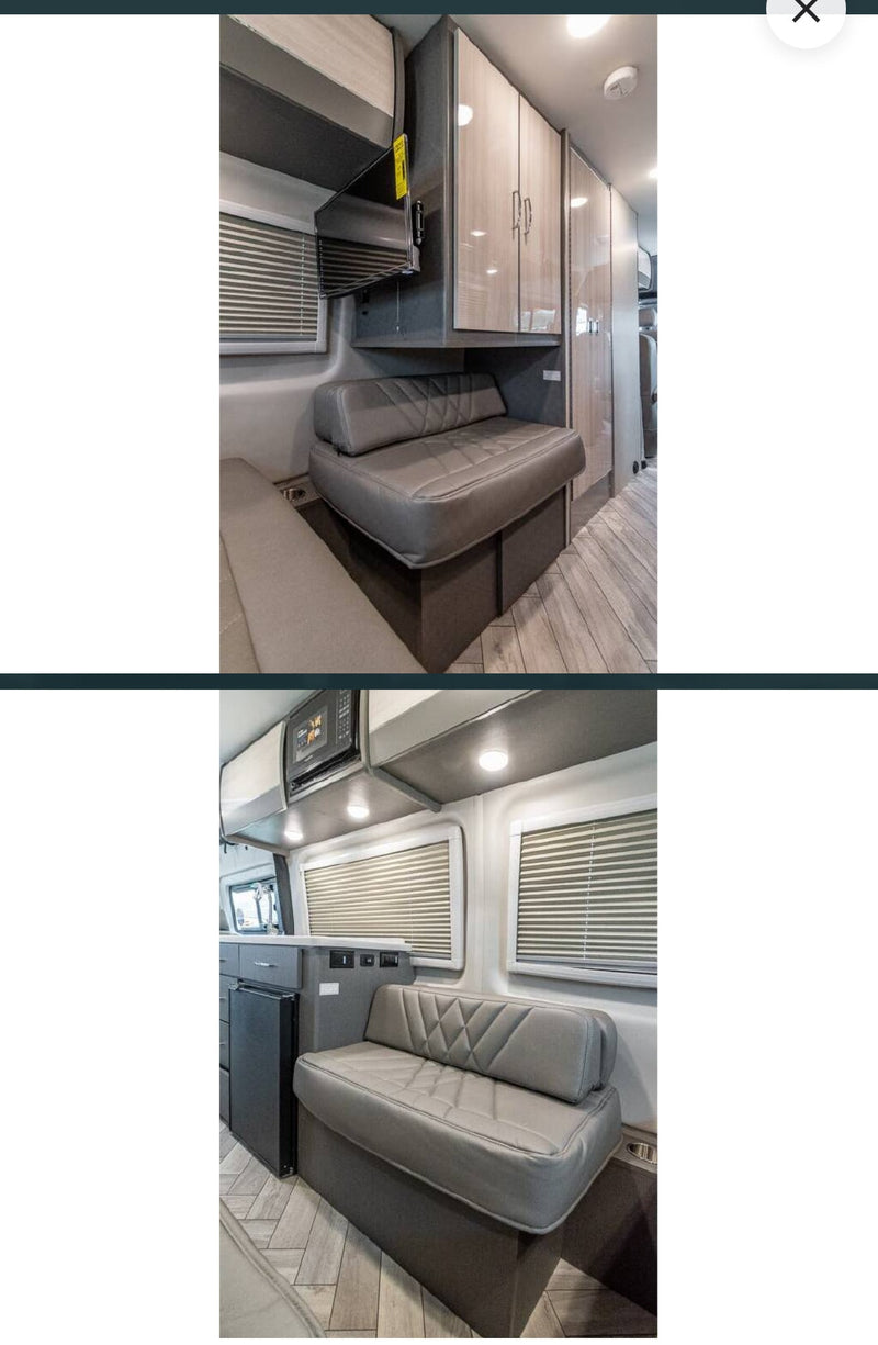 all-in-one design for small spaces.|Inside a modern rv rental: two passenger seats — photo 7