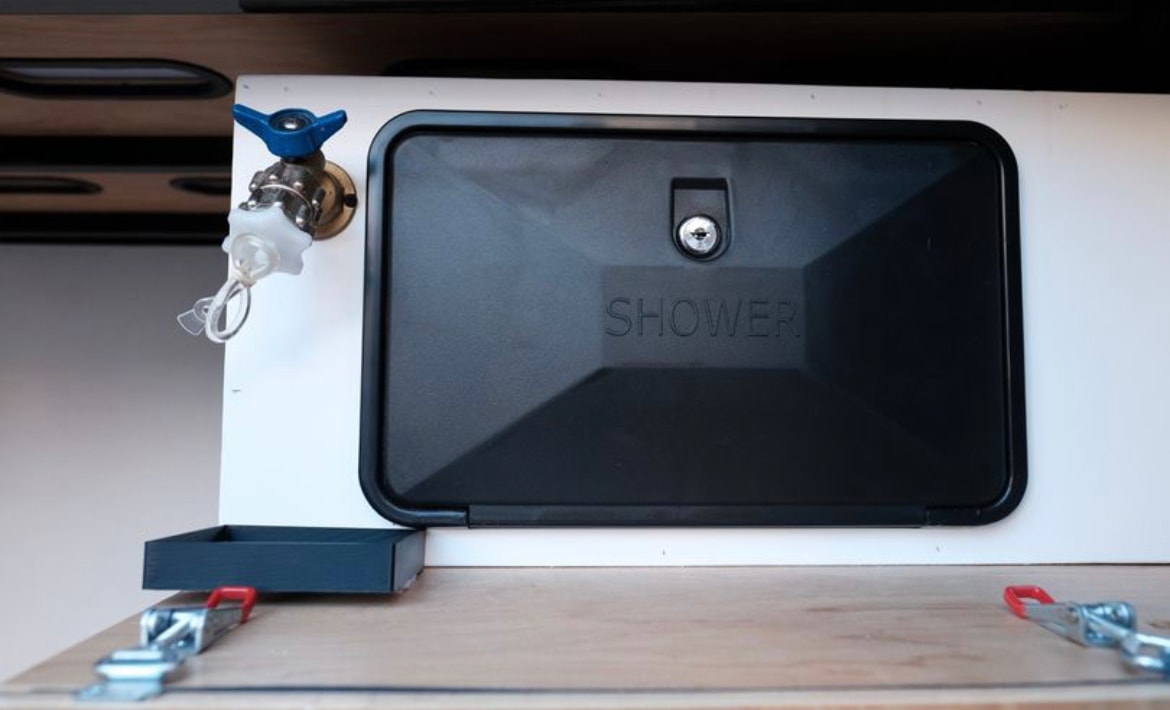  ideal for travel.|Compact living: Dual-zone fridge/freezer custom-built into an RV rental's storage — photo 7