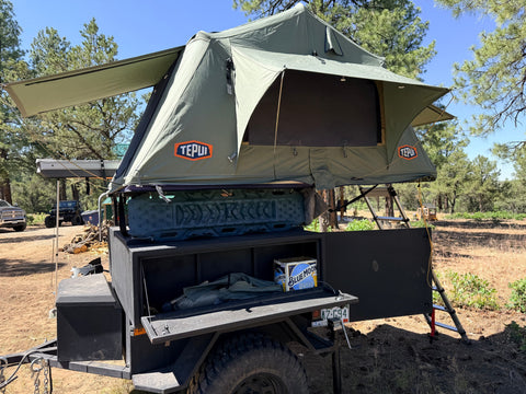 Off-Road Overland Trailer w/ Rooftop Tent, Awning & Camp Kitchen overland rental