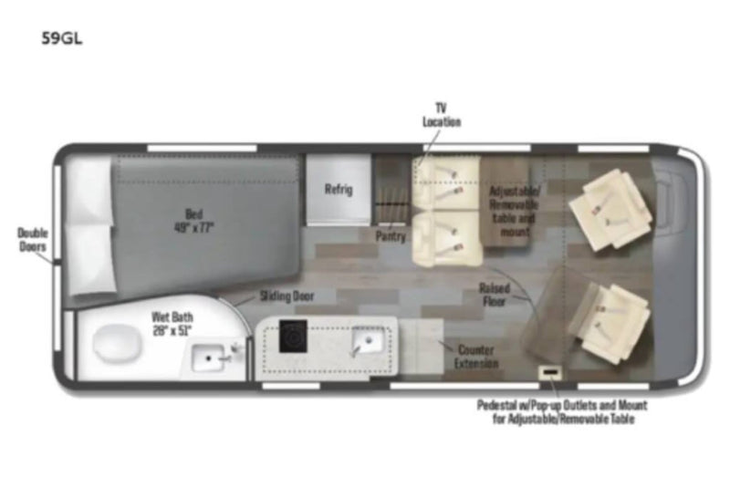  compact rv rental bathroom featuring a toilet with a bag liner — photo 10