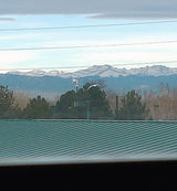 By Denver International Airport, a heated cabin on wheels