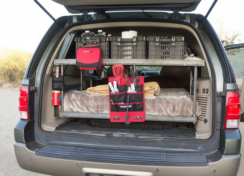  and water supply. Perfect for your next adventure.|Car camping setup: SUV with bed — photo 7