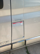 RV rental fuel area shows 'UNLEADED FUEL ONLY' and a DANGER warning about flammable vapors during refueling for safety.