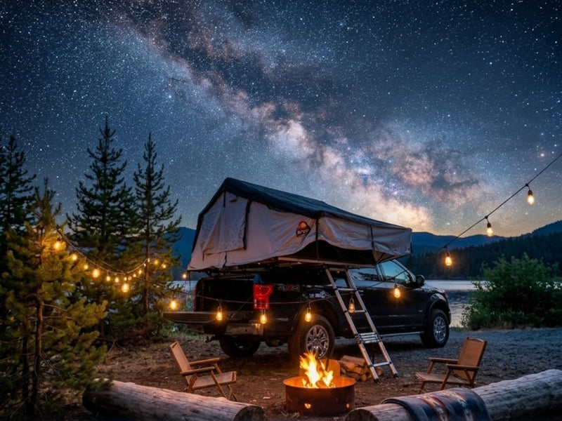  offers rugged outdoor adventure similar to an RV rental.|Inside a spacious RV rental rooftop tent — photo 4