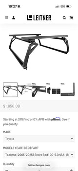 Leitner Designs ACS Forged Rack + Accessories – Short Bed Tacoma in Huntington Beach, CA (photo 4)