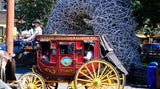 Enjoy a horse-drawn stagecoach ride past Jackson Hole's iconic antler arch. Complement your visit with an RV rental.