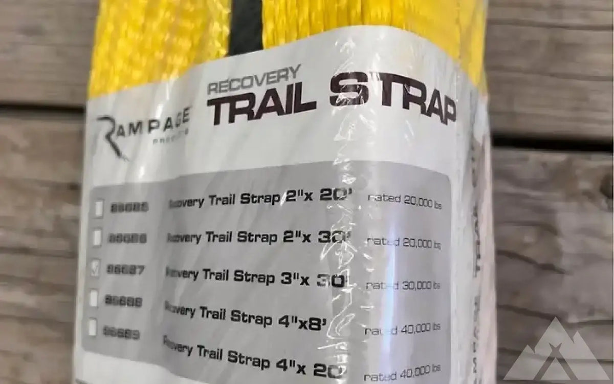 Rampage 3”x 30’ 30k lb recovery strap — new gear for sale
