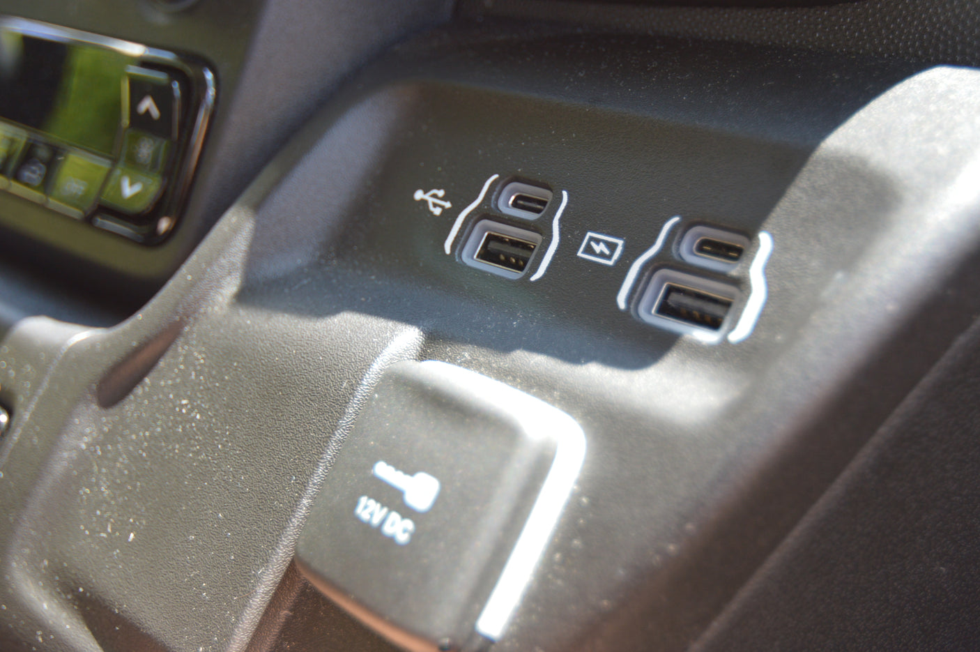 Convenient charging for your devices: USB-A, USB-C, and 12V DC outlets in this rv rental.