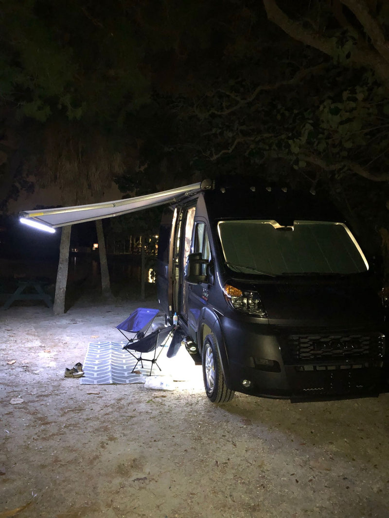 Dark camper van rv rental at night — photo 1