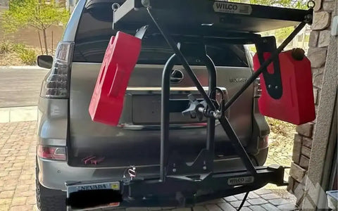 Rear tire hitch carrier with swing out